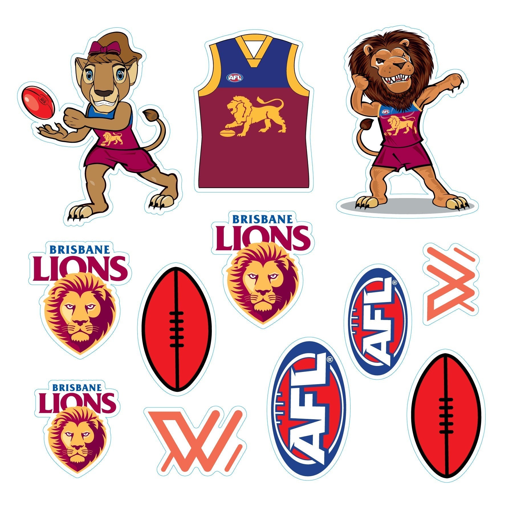 (20-PACK) AFL Licensed Individual Team Sticker Sheets - Choose Your Team!