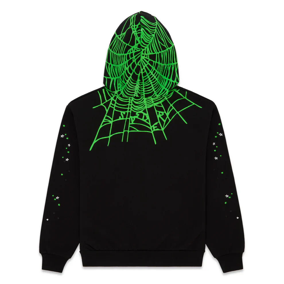 Sp5der Black Heavy Web Hoodie