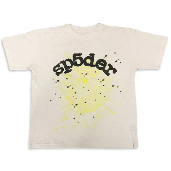 Sp5der Printed – Beige T-shirt with Blacks